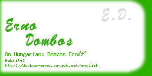 erno dombos business card